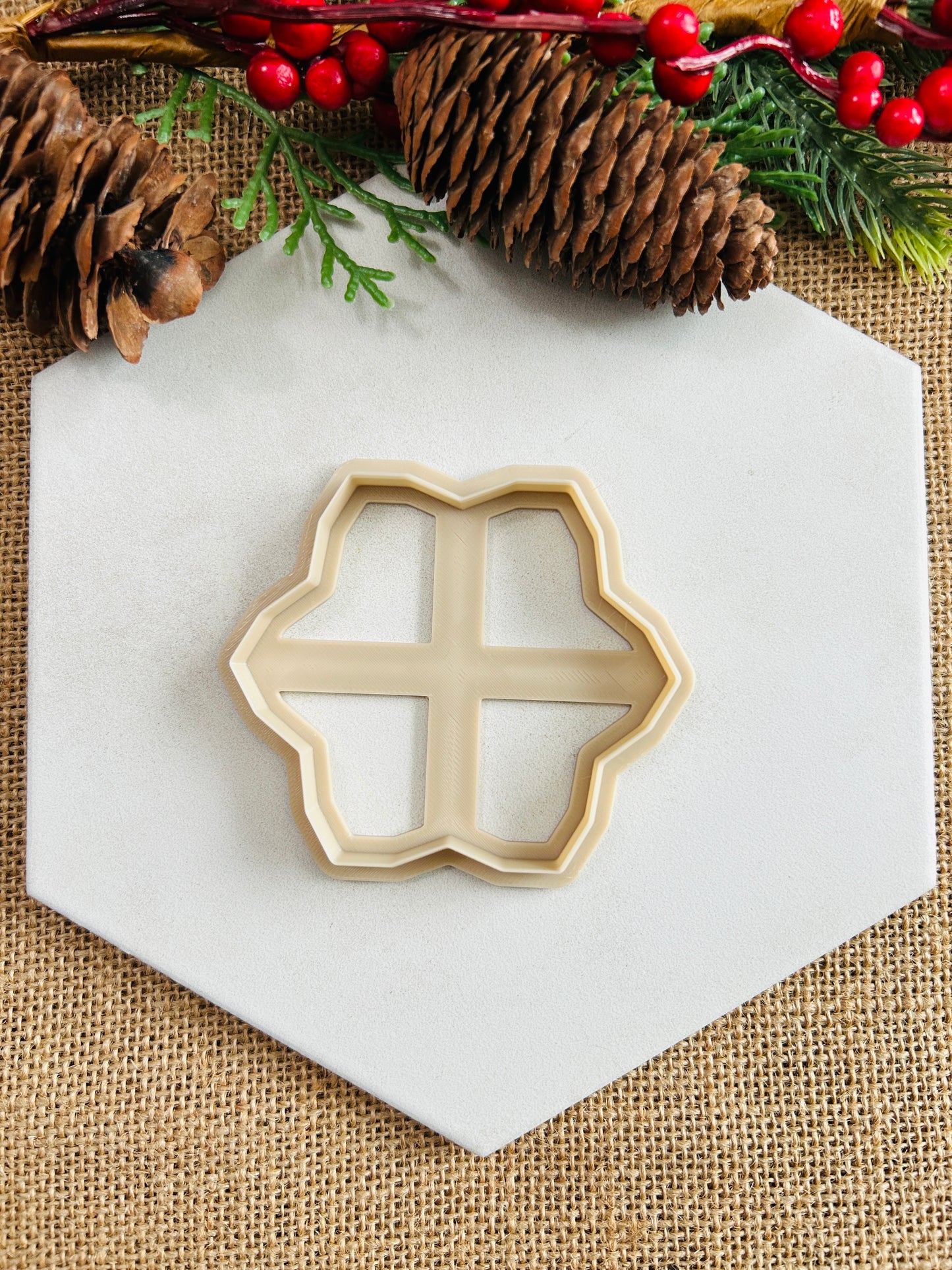 Snowflake Outline Style 2 Trinket Dish Or Ornament Polymer Clay Cutter 2 Sizes Available