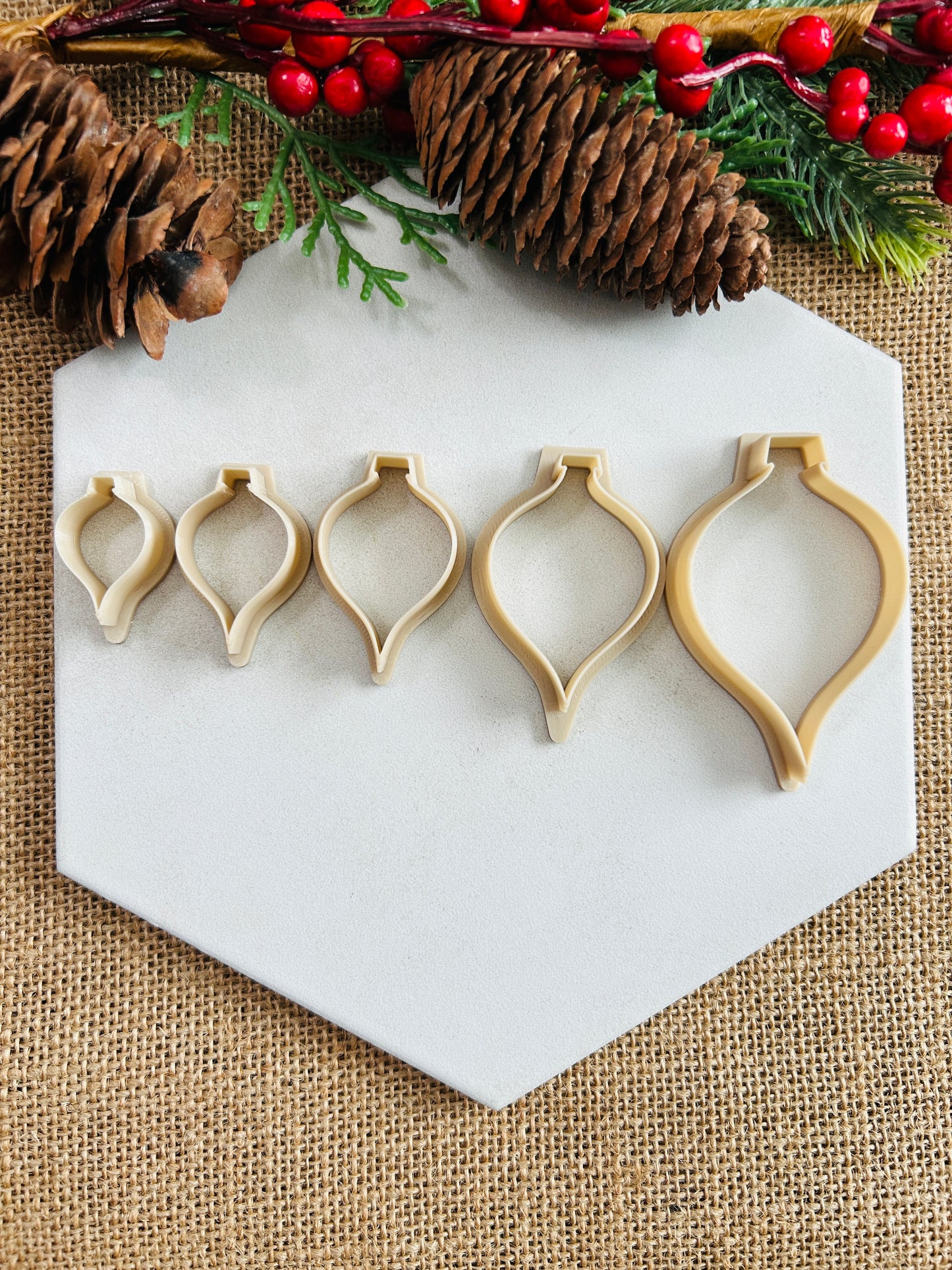 Pointed Drop Christmas Ornament Polymer Clay Cutter 7 Sizes You Choose