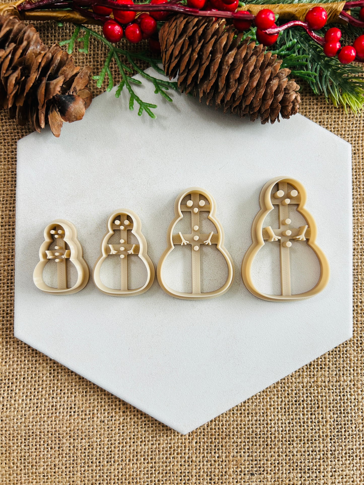 Snowman Imprint Polymer Clay Cutter 5 Sizes You Choose