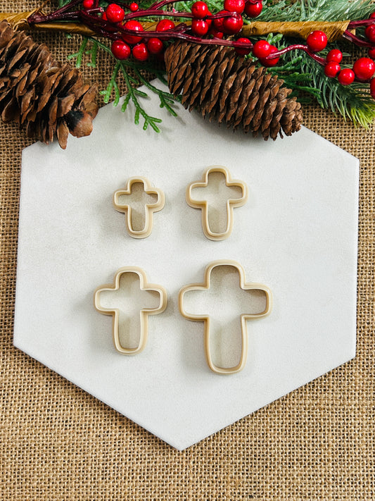 Rounded Cross Outline Polymer Clay Cutter 6 Sizes You Choose