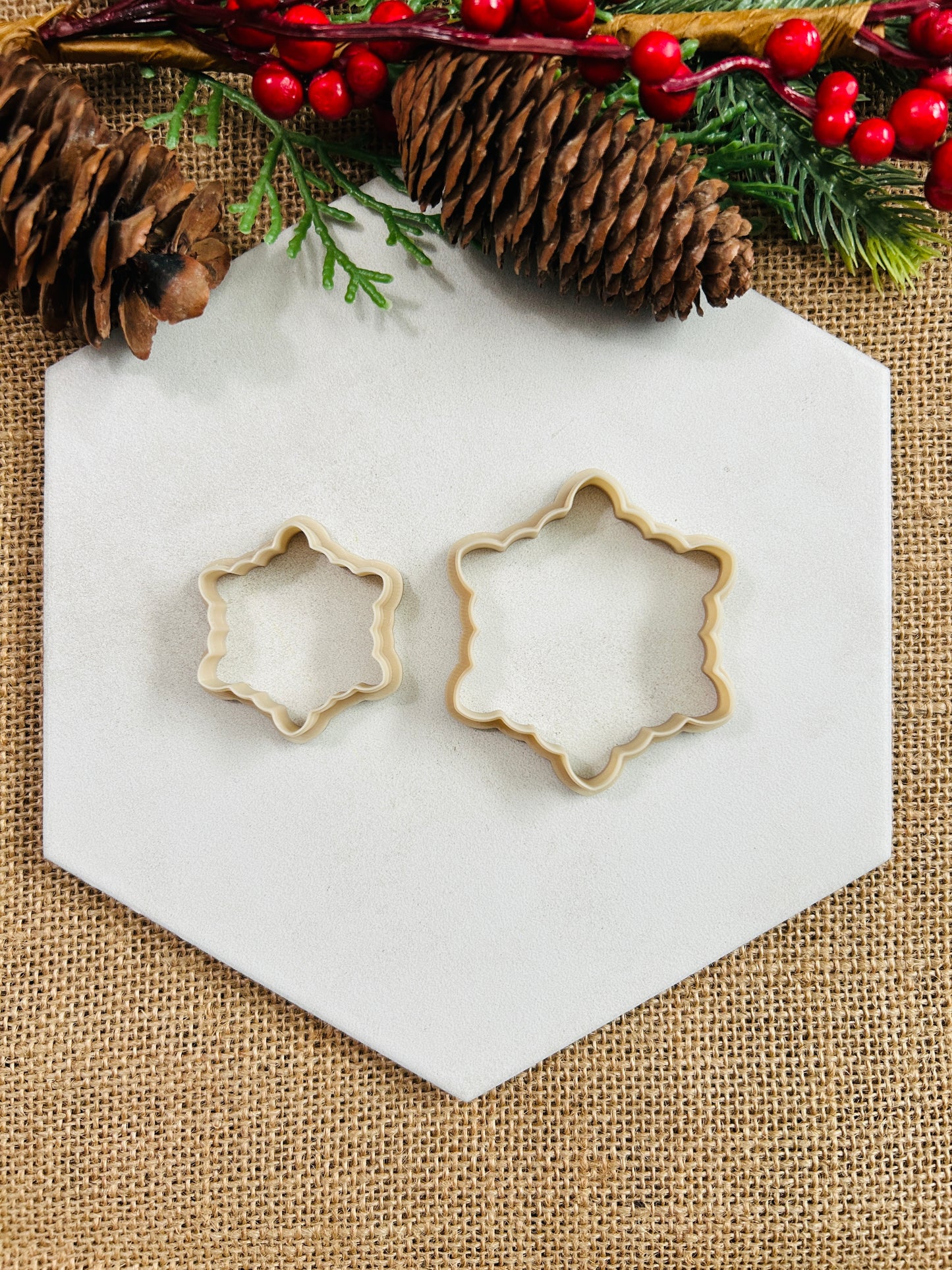 Winter Snowflake Outline Style 3 Polymer Clay Cutter 6 Sizes You Choose