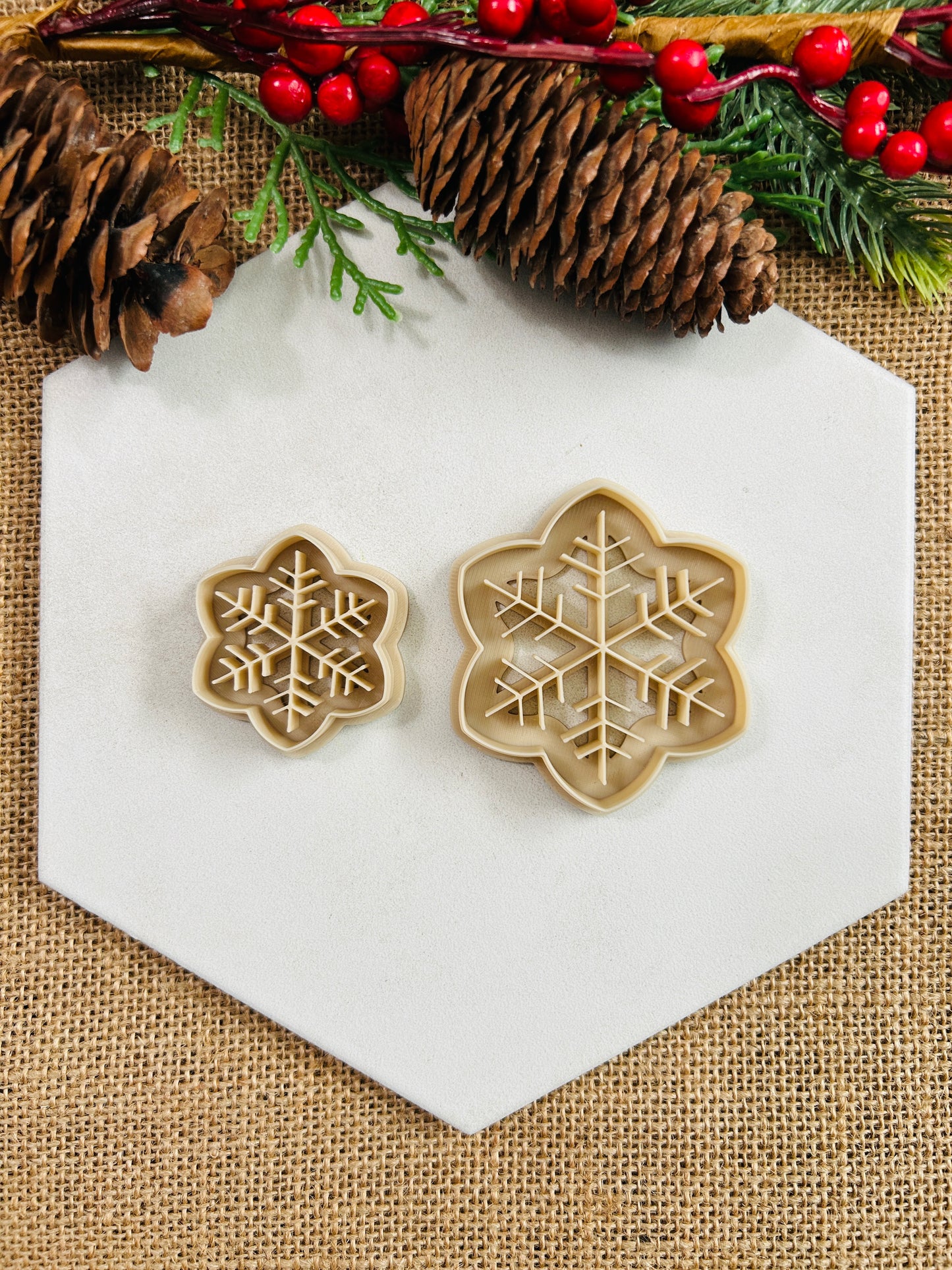 Snowflake Imprint Style 2 Polymer Clay Cutter 4 Sizes You Choose