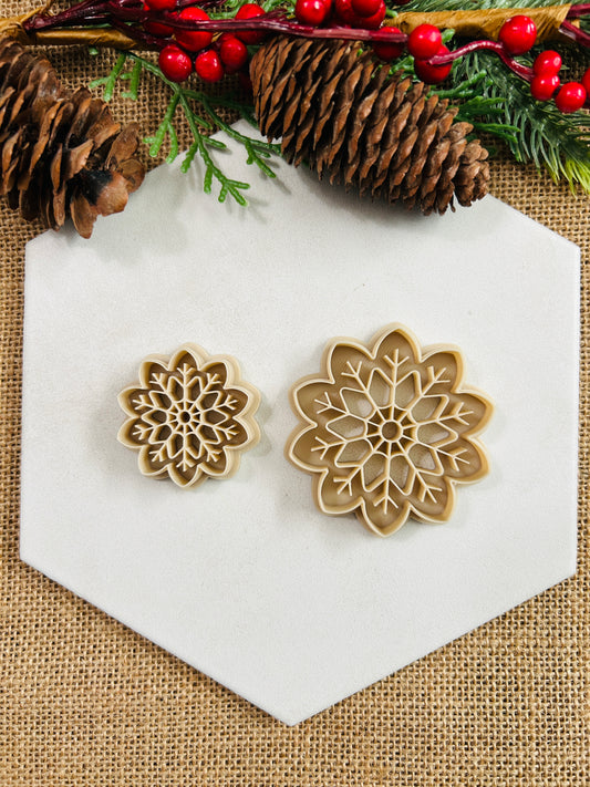 Snowflake Imprint Style 3 Polymer Clay Cutter 4 Sizes You Choose