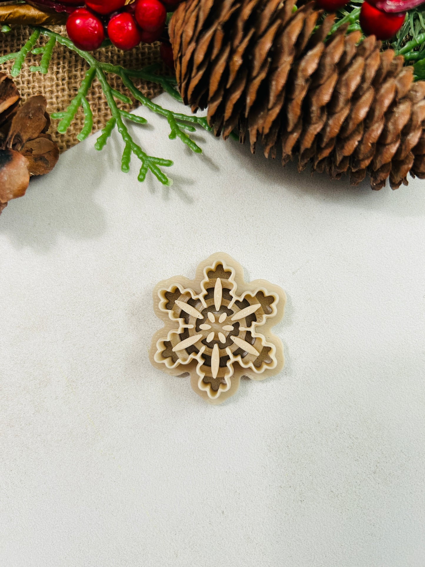 Snowflake Imprint Style 7 Polymer Clay Cutter 2 Sizes You Choose