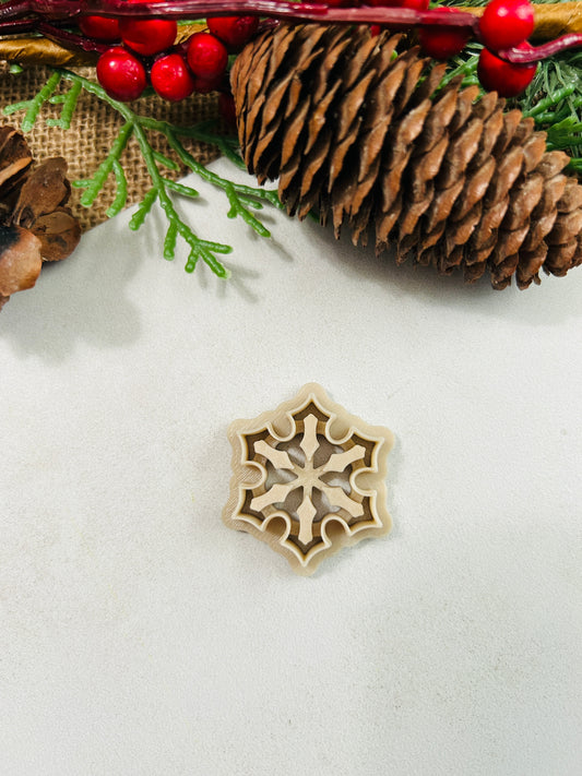 Snowflake Imprint Style 8 Polymer Clay Cutter 2 Sizes You Choose