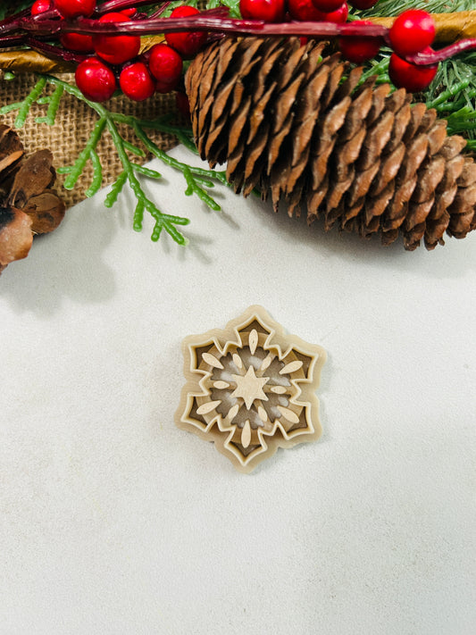 Snowflake Imprint Style 6 Polymer Clay Cutter 2 Sizes You Choose