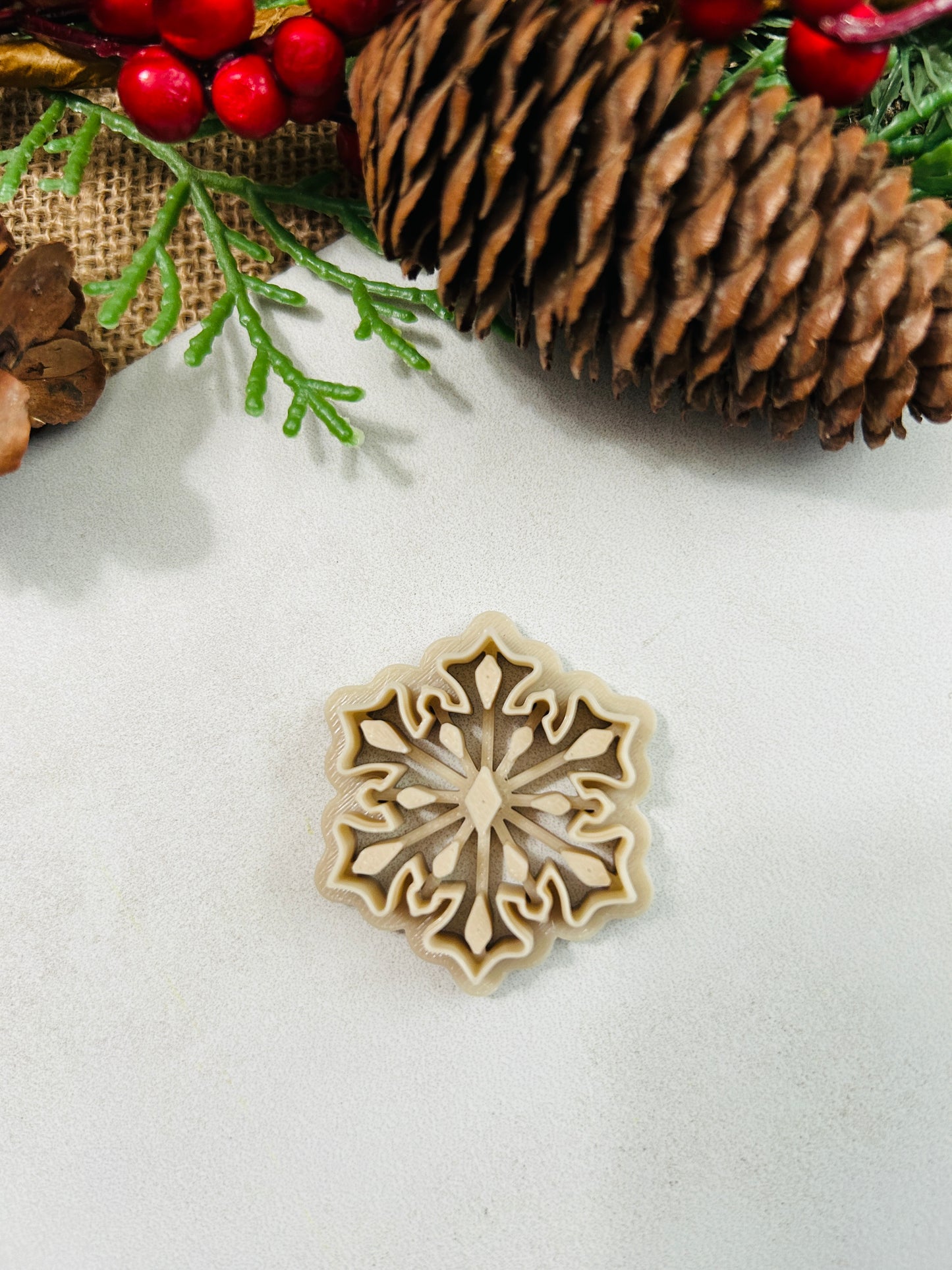 Snowflake Imprint Style 9 Polymer Clay Cutter 2 Sizes You Choose