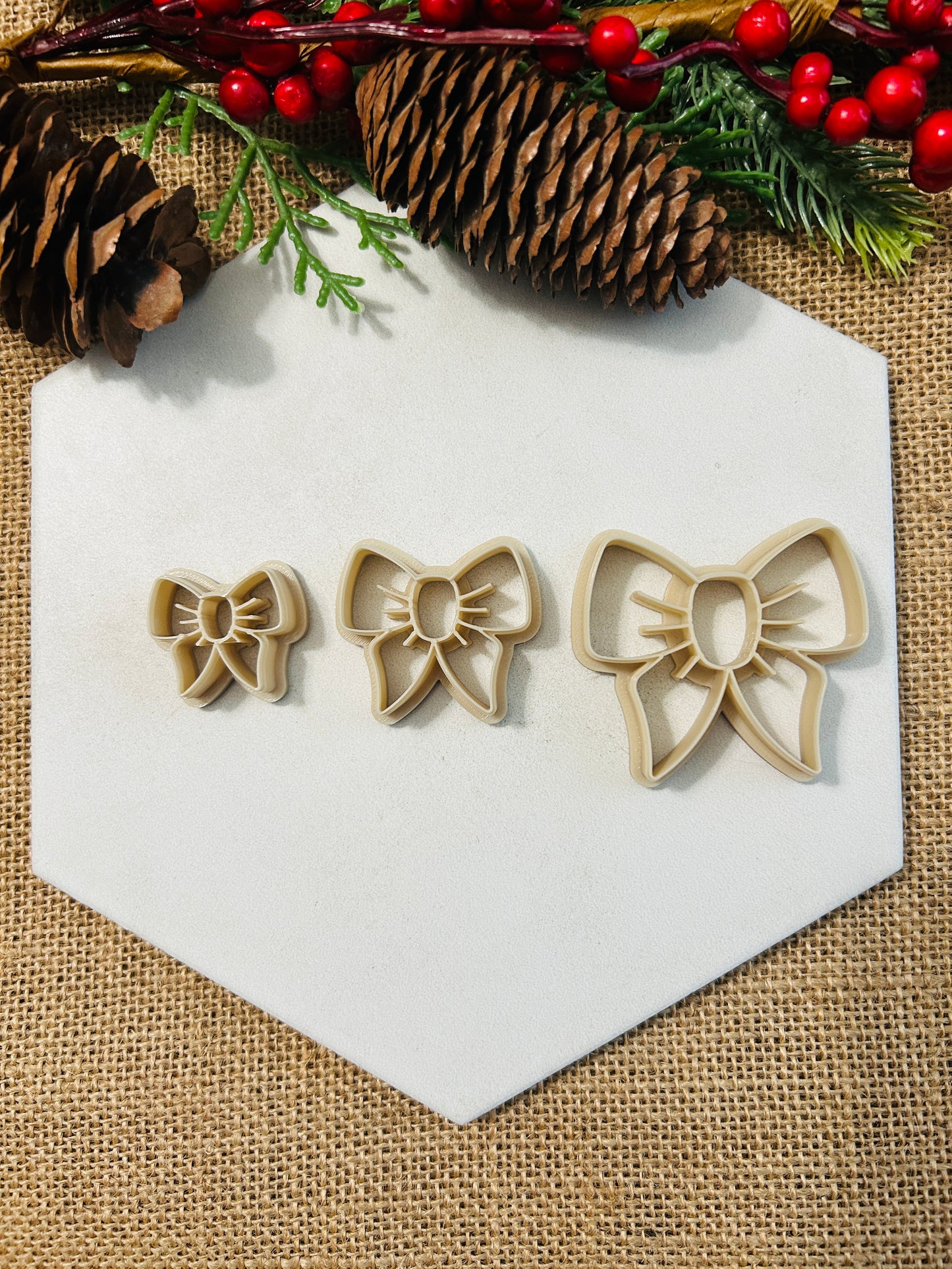 Bow Imprint Polymer Clay Cutter 5 Sizes You Choose