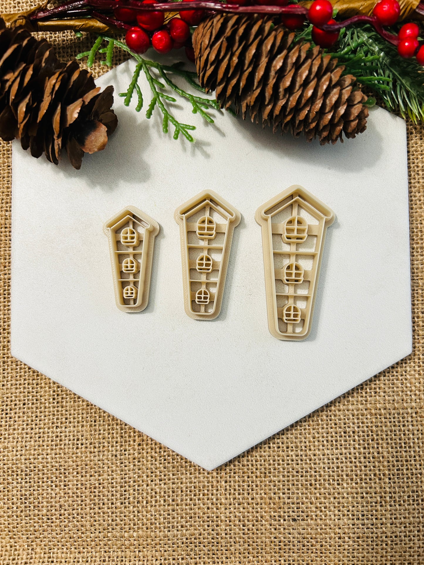 Quirky Village House Imprint Polymer Clay Cutter 3 Styles and Sizes You Choose