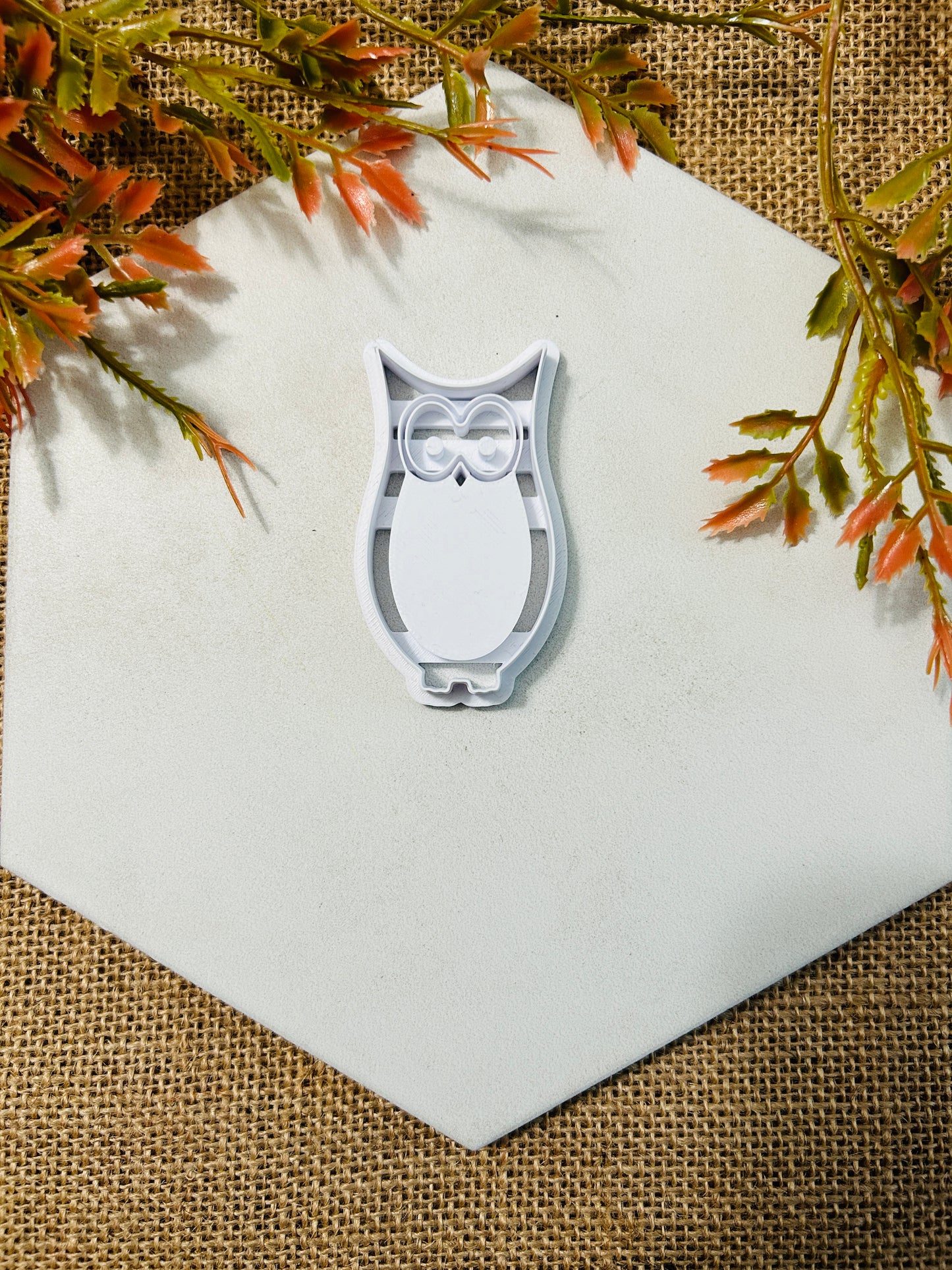 Woodland Owl Imprint Bezel Polymer Clay Cutter Set 3 Sizes To Choose