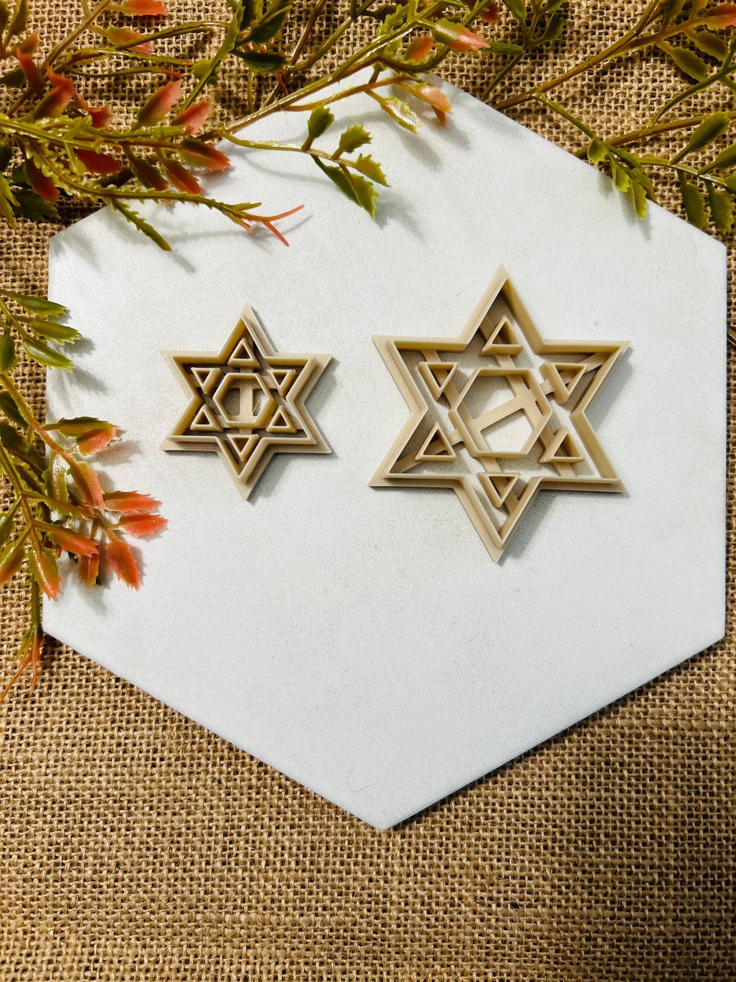 Star Of David Imprint Polymer Clay Cutter 5 Sizes You Choose