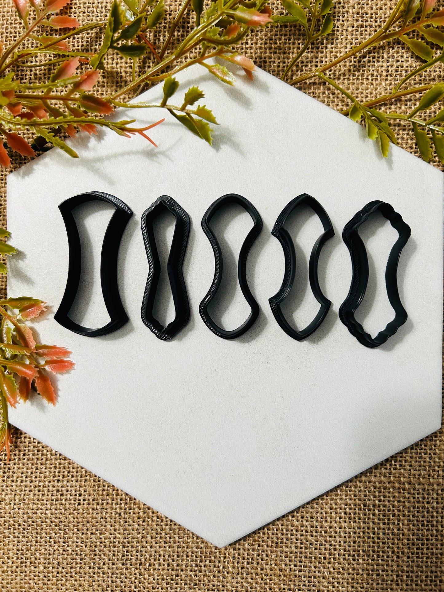 5pc Assorted Shape Bail Cutter Set Polymer Clay Cutter