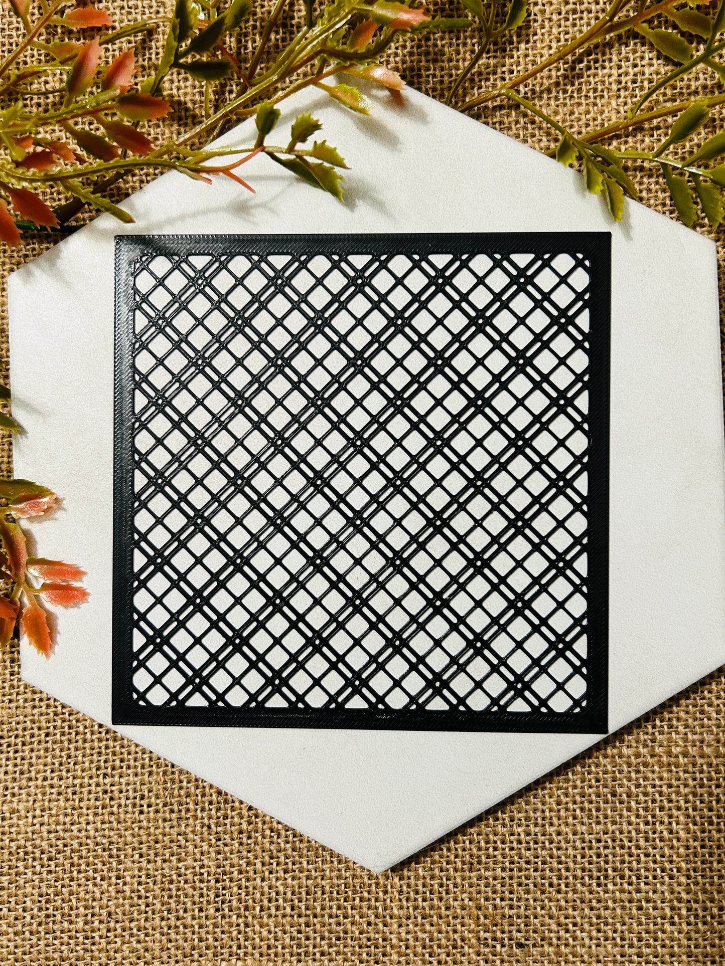 Plaid Pattern Style 1 Stencil For Polymer Clay