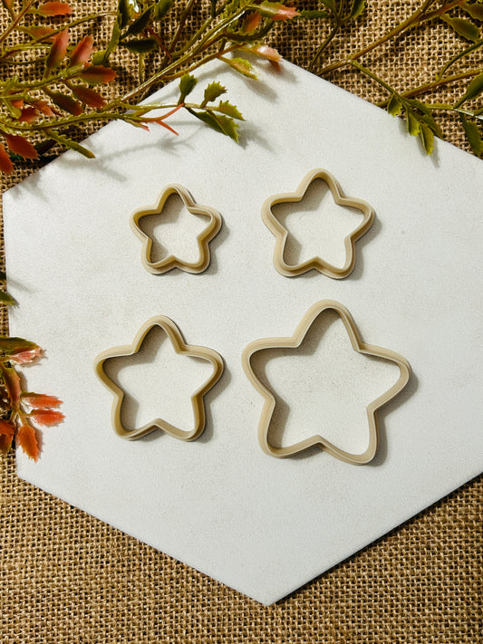 Puffy Star Outline Polymer Clay Cutter 8 Sizes You Choose