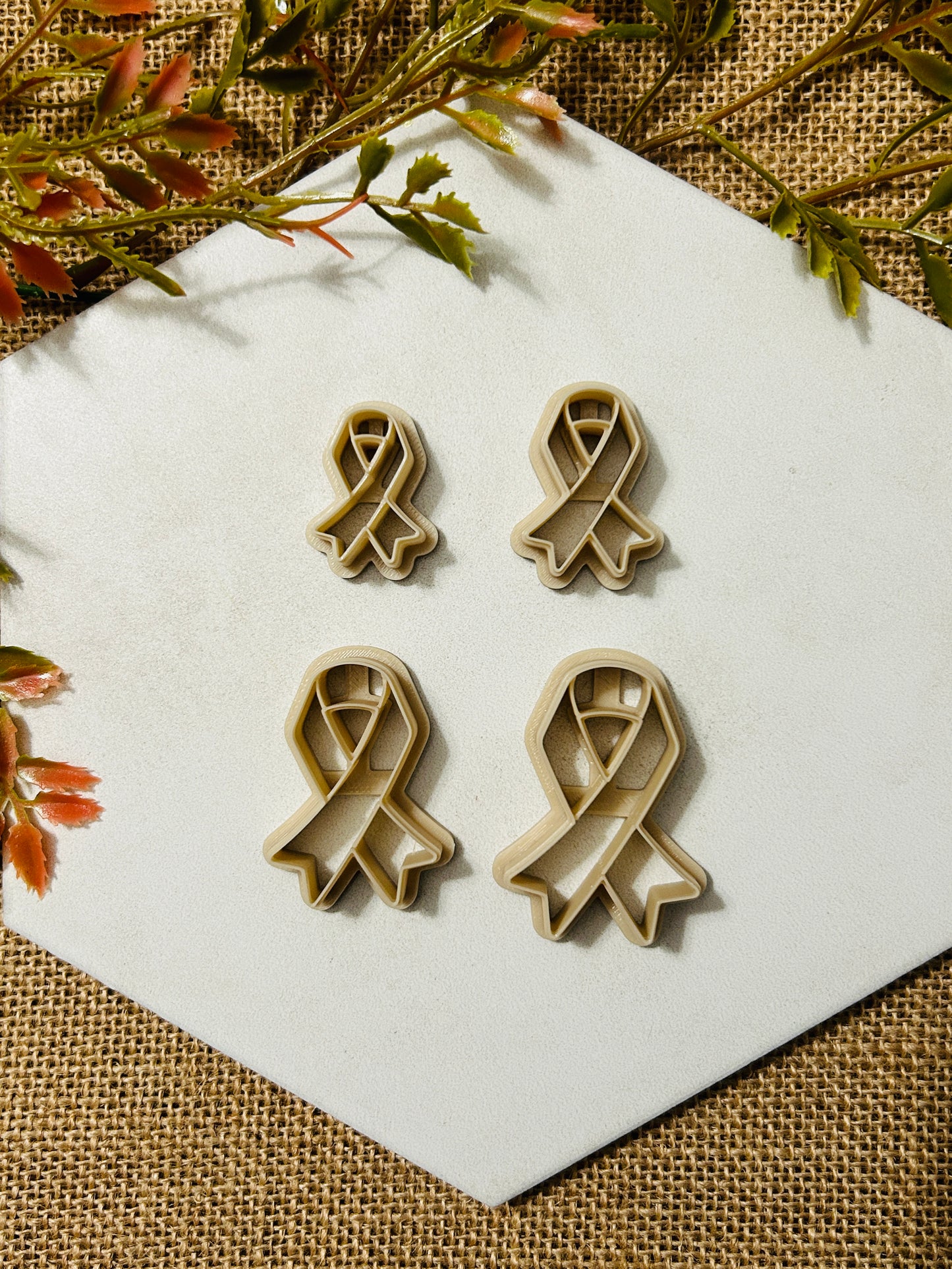 Awareness Ribbon Imprint Polymer Clay Cutter 5 Sizes You Choose