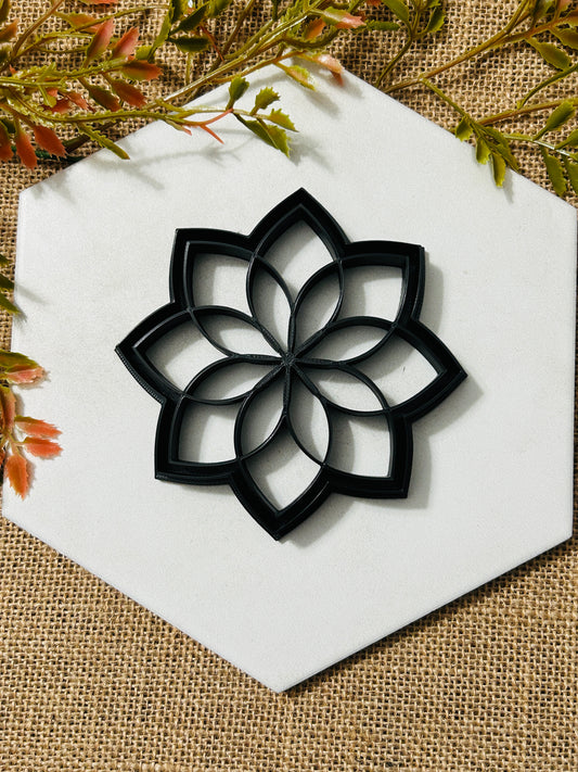 Mandala Flower Trinket Dish Imprinted Polymer Clay Cutter