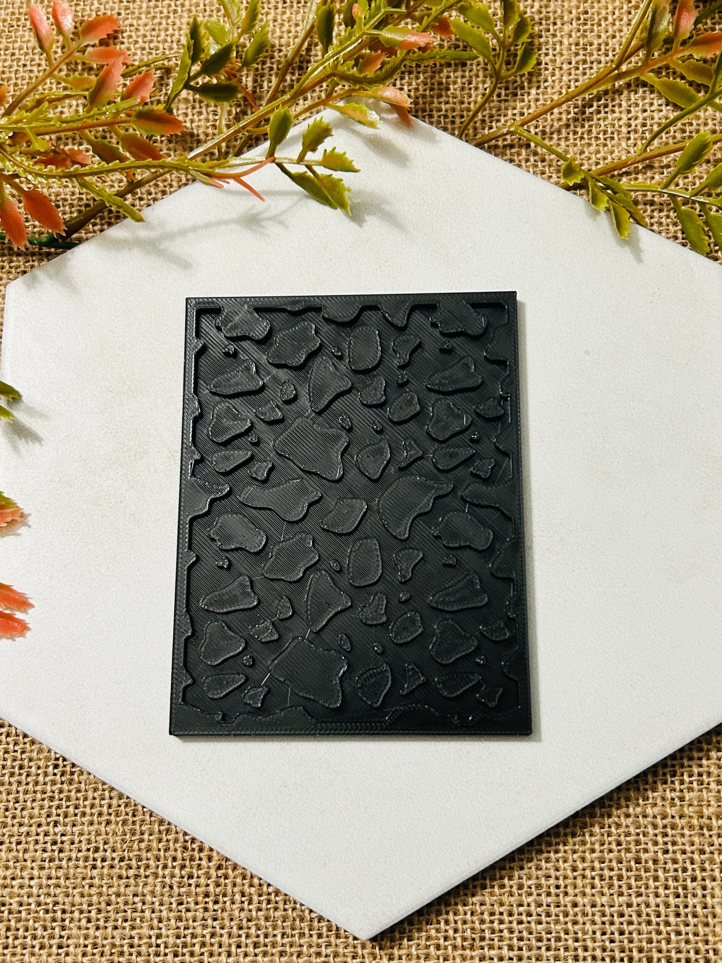 Cow Print Pattern Texture Stamp For Polymer Clay