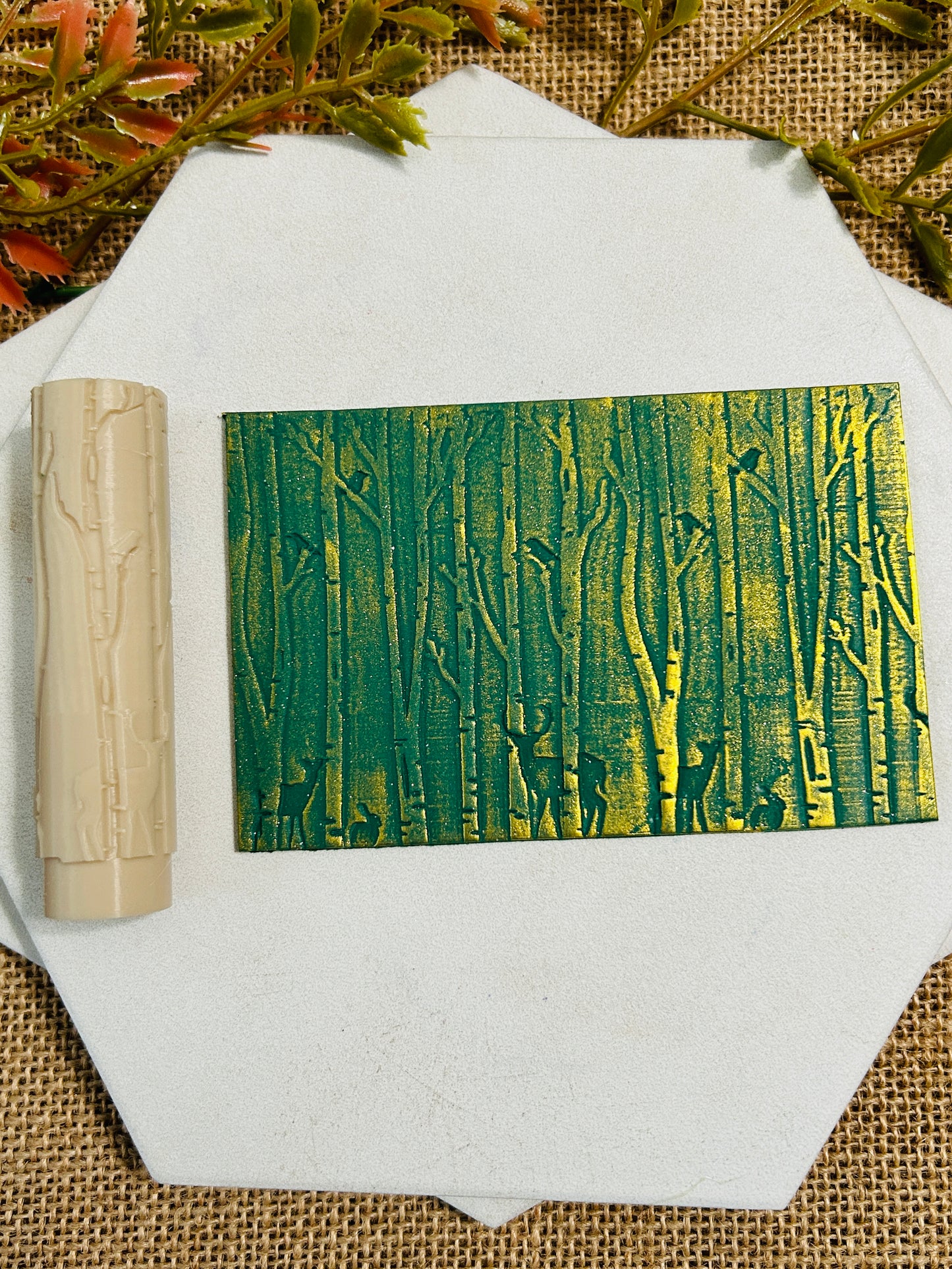 Forest and Woodland Animal Texture Roller For Polymer Clay