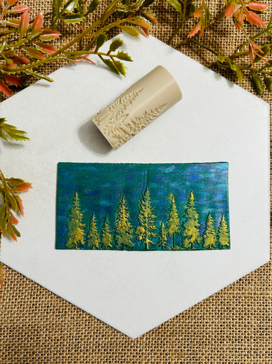 Pine Tree Forest Tree Line Texture Roller For Polymer Clay