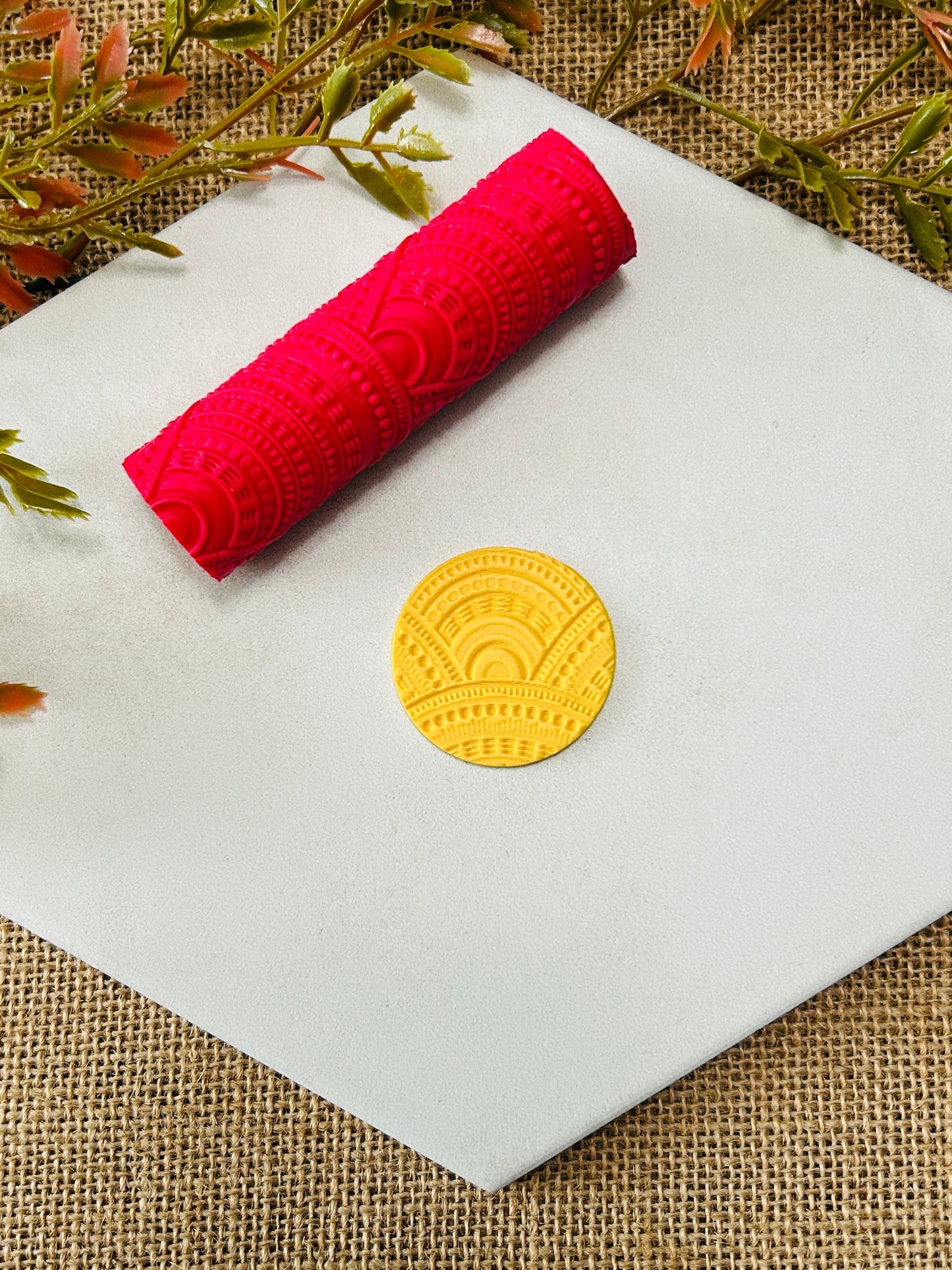 Geometric Circles Texture Roller For Polymer Clay