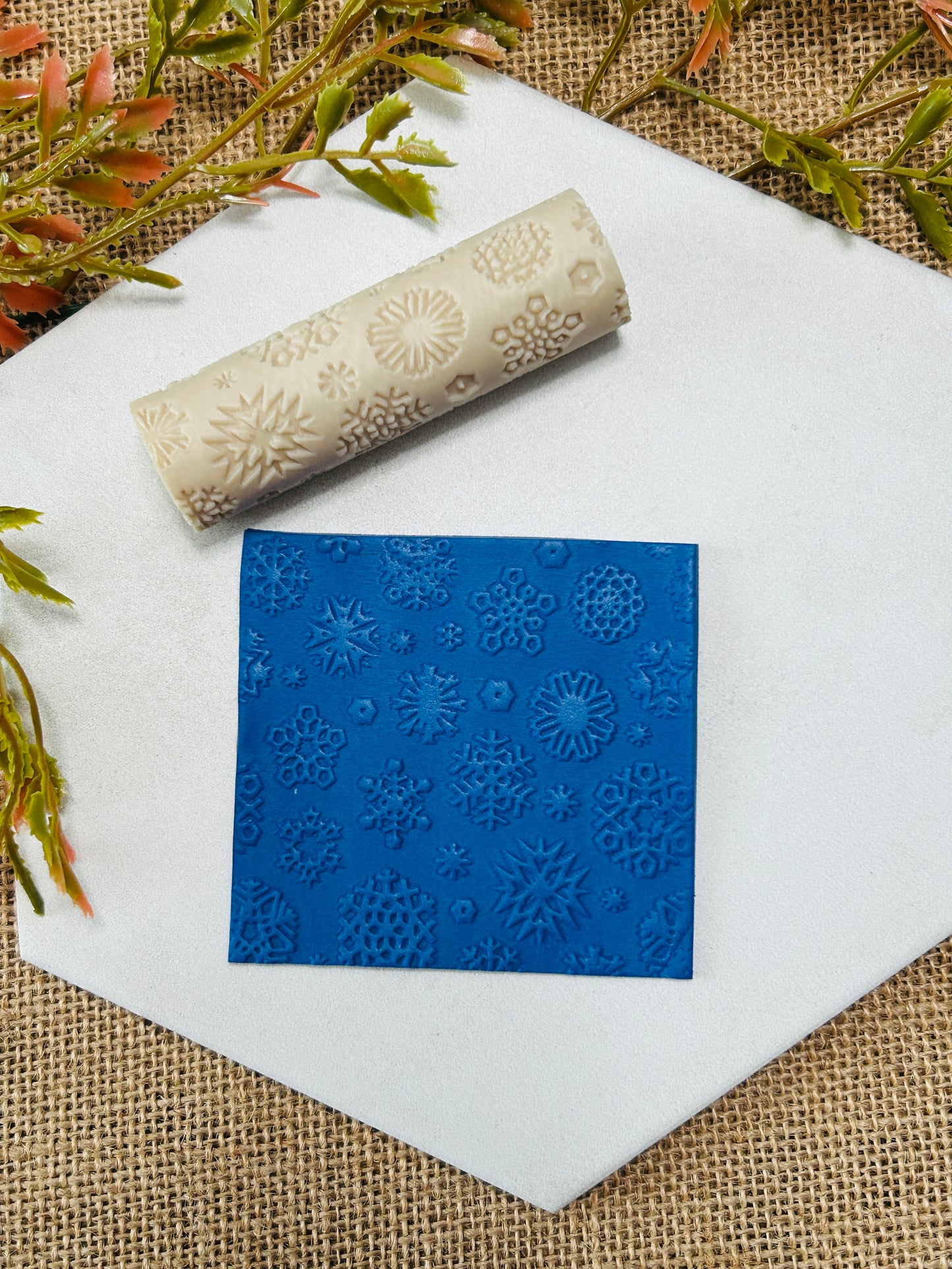 Winter Snowflakes Texture Roller For Polymer Clay 2 STYLES YOU CHOOSE