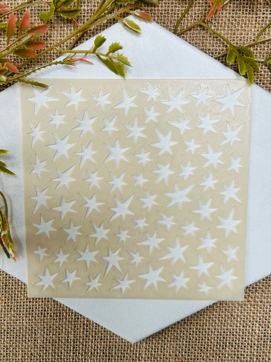 Funky Star Pattern Stencil For Polymer Clay