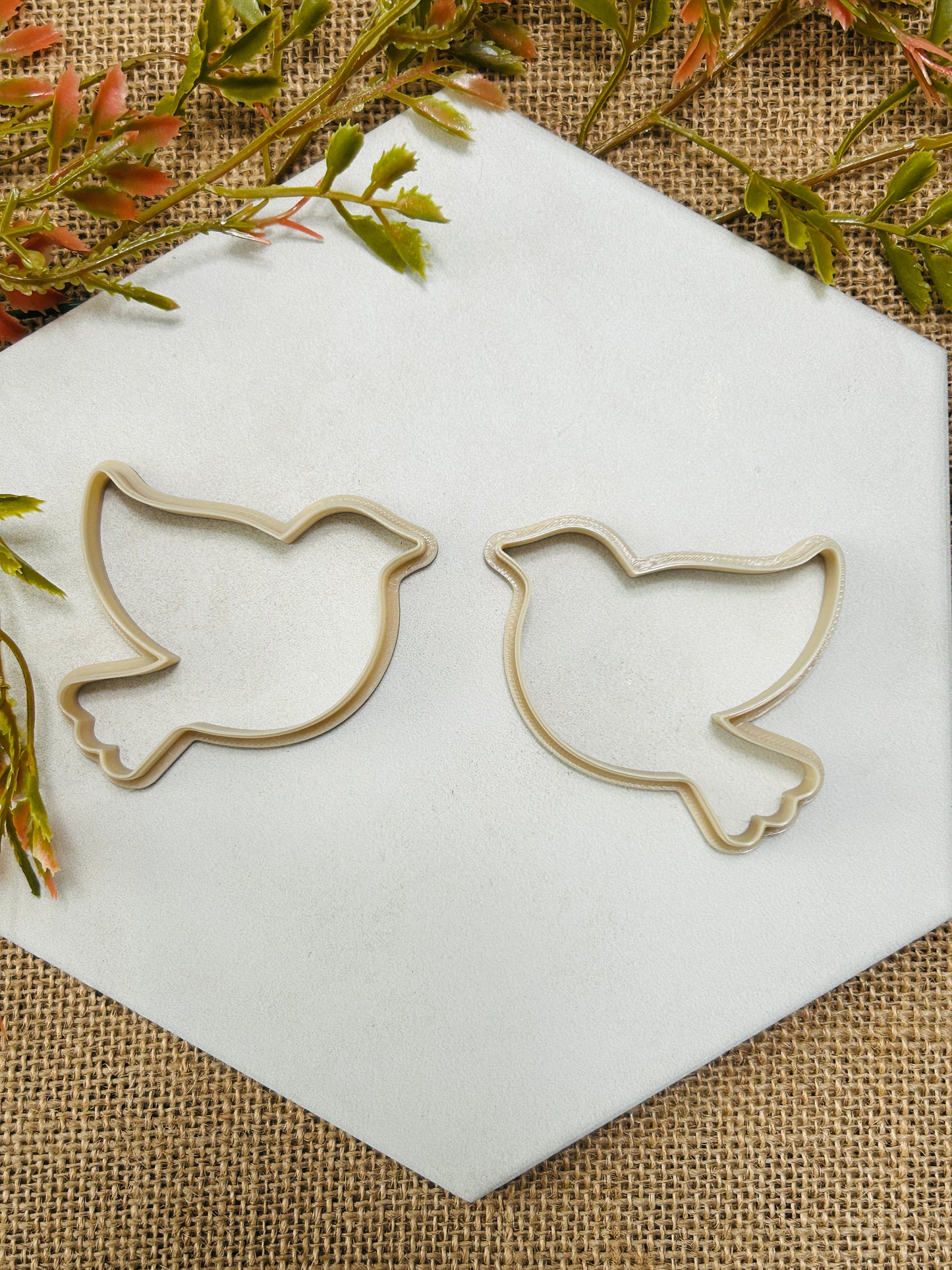 2pc Dove Bird Outline Cutter Set Polymer Clay Cutter 5 Sizes You Choose