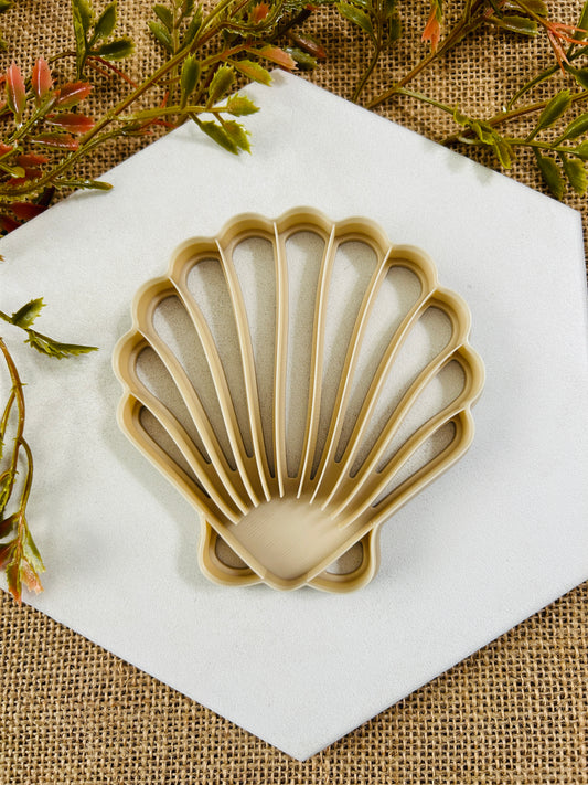 Scallop Sea Shell Trinket Dish Or Wall Hanging Imprinted Polymer Clay Cutter