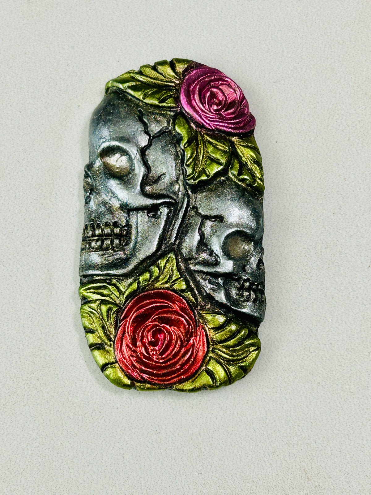 Gothic Skulls and Roses Flexible Silicone Mold For Polymer Clay Resin and more