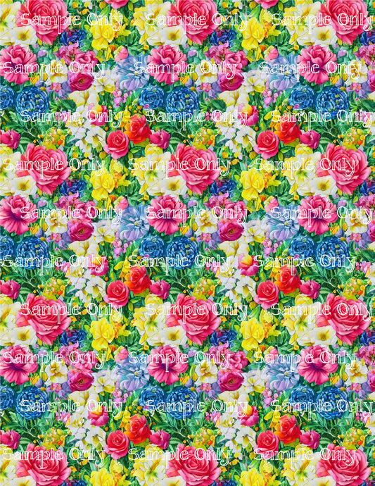 Impressionist Floral Flower Pattern Image Sheet For Polymer Clay Transfer Decal DIGITAL FILE OR PRINTED IFL12