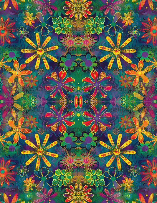 Kaleidescope Floral Set 2 Pattern Image Transfer Sheet For Polymer Clay
