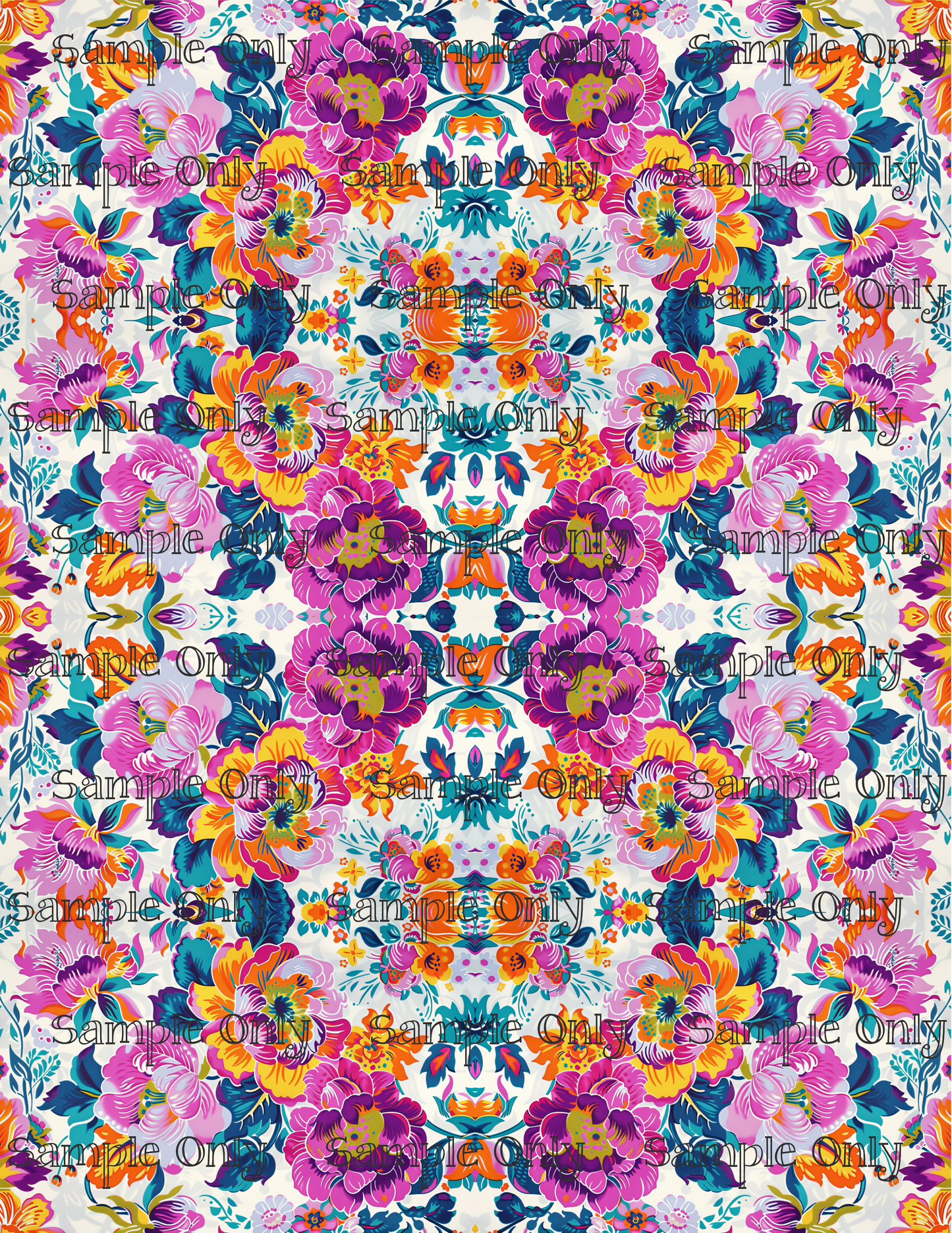 Kaleidescope Floral Set 3 Pattern Image Transfer Sheet For Polymer Clay