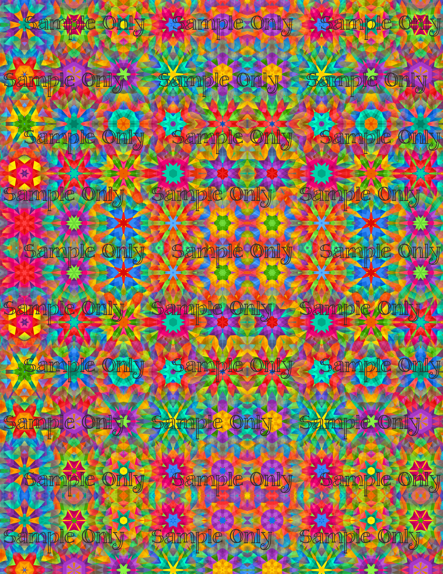 Kaleidescope Fractal Set 4 Pattern Image Transfer Sheet For Polymer Clay
