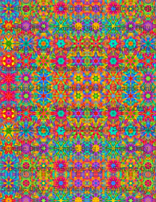 Kaleidescope Fractal Set 4 Pattern Image Transfer Sheet For Polymer Clay
