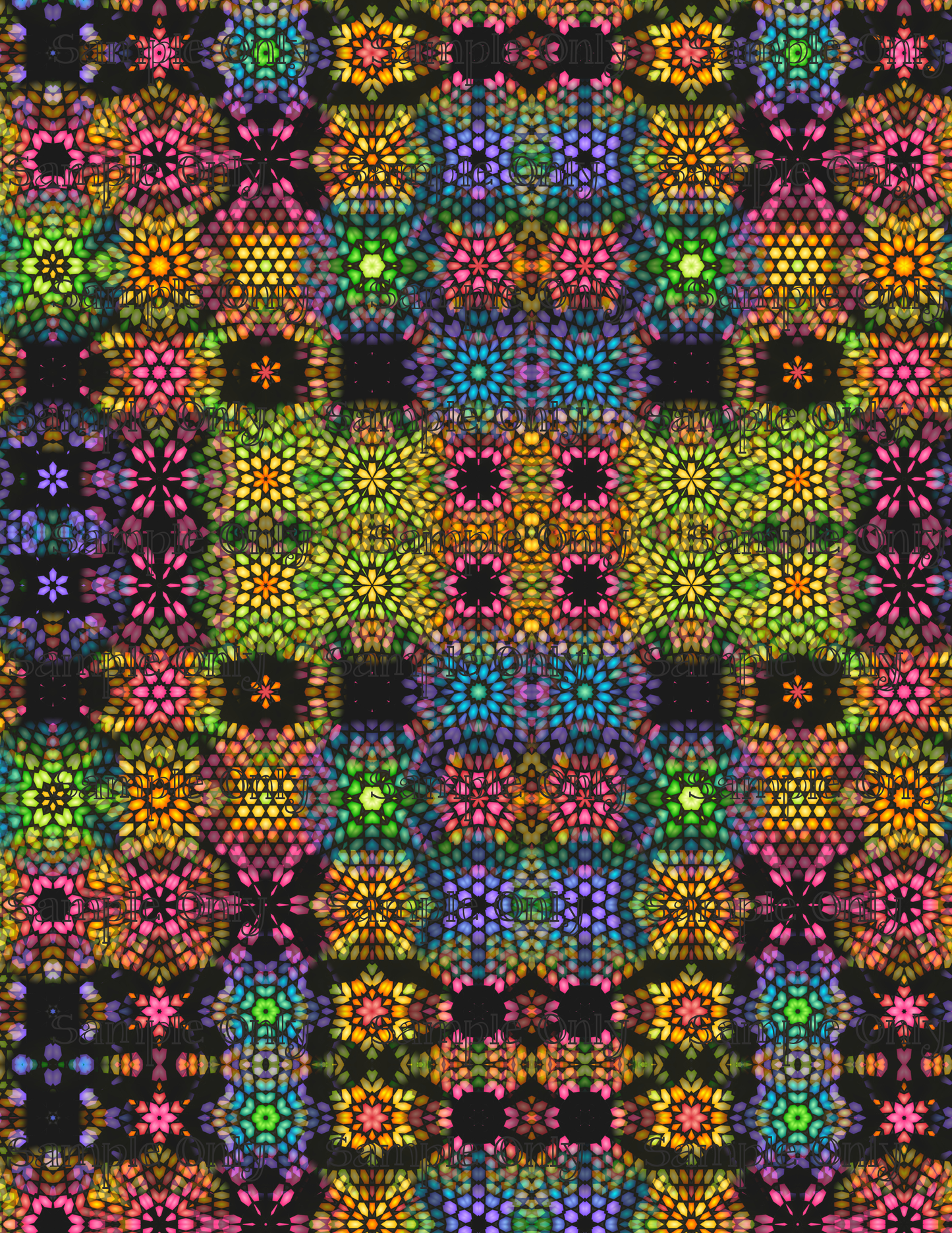 Kaleidescope Fractal Set 6 Pattern Image Transfer Sheet For Polymer Clay