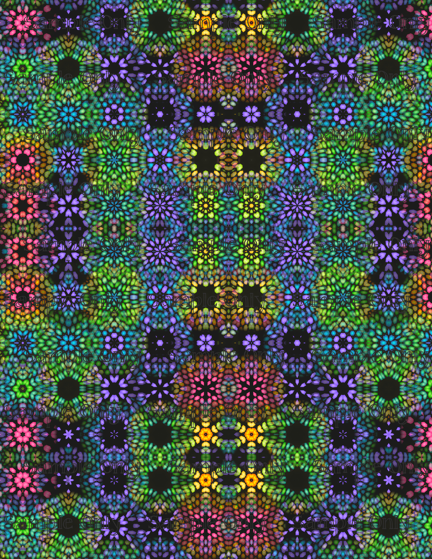 Kaleidescope Fractal Set 7 Pattern Image Transfer Sheet For Polymer Clay