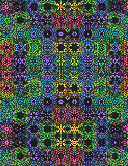 Kaleidescope Fractal Set 7 Pattern Image Transfer Sheet For Polymer Clay