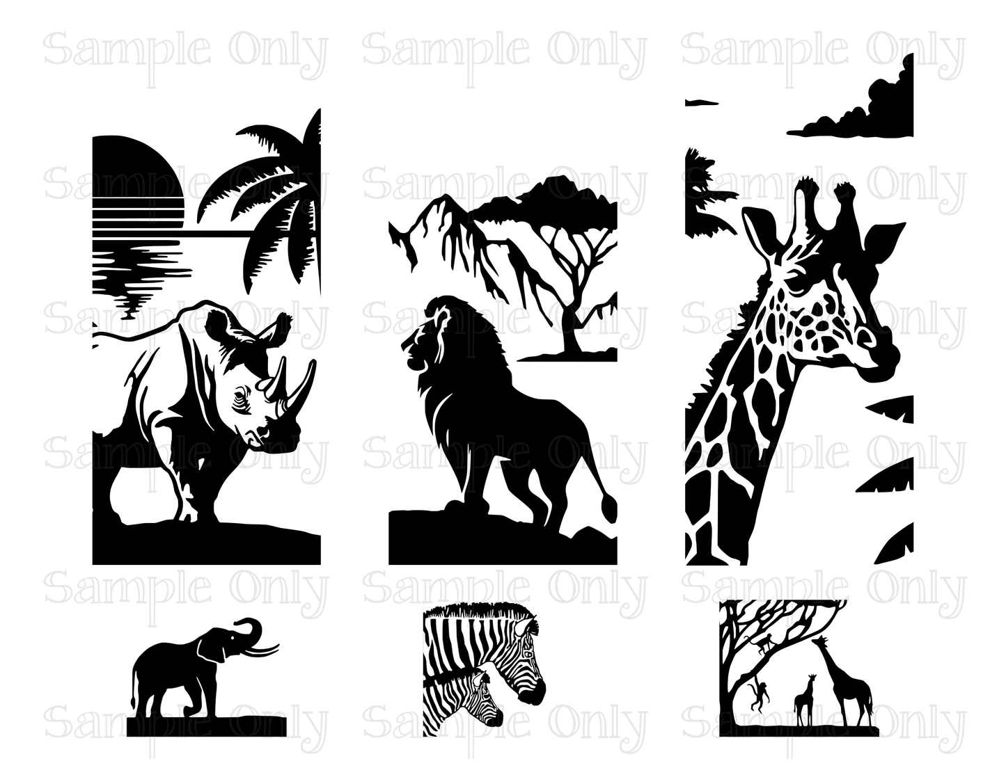 OJC X LLG African Safari Image For Polymer Clay Transfer Sheet DIGITAL OR PRINTED