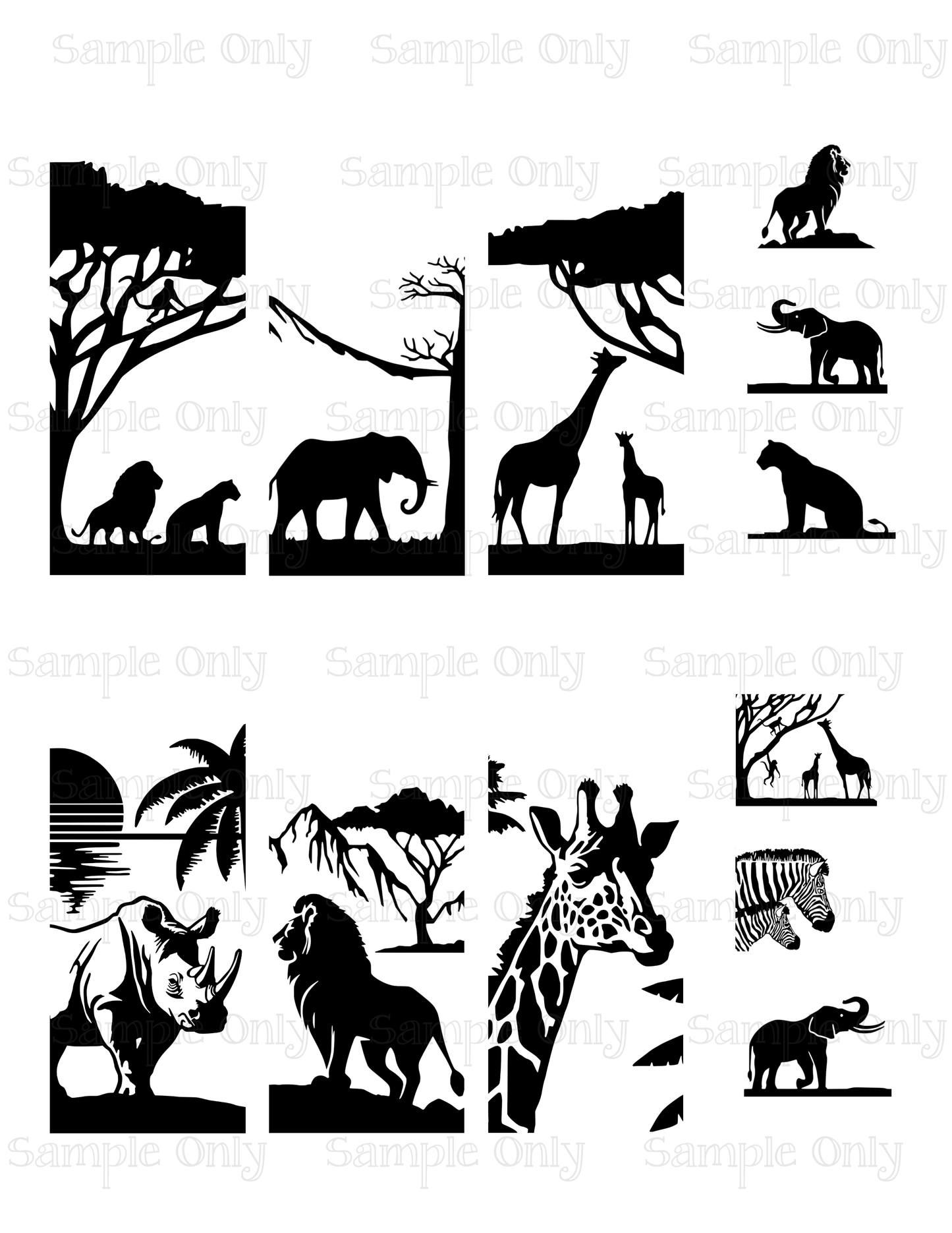 OJC X LLG African Safari Image For Polymer Clay Transfer Sheet DIGITAL OR PRINTED