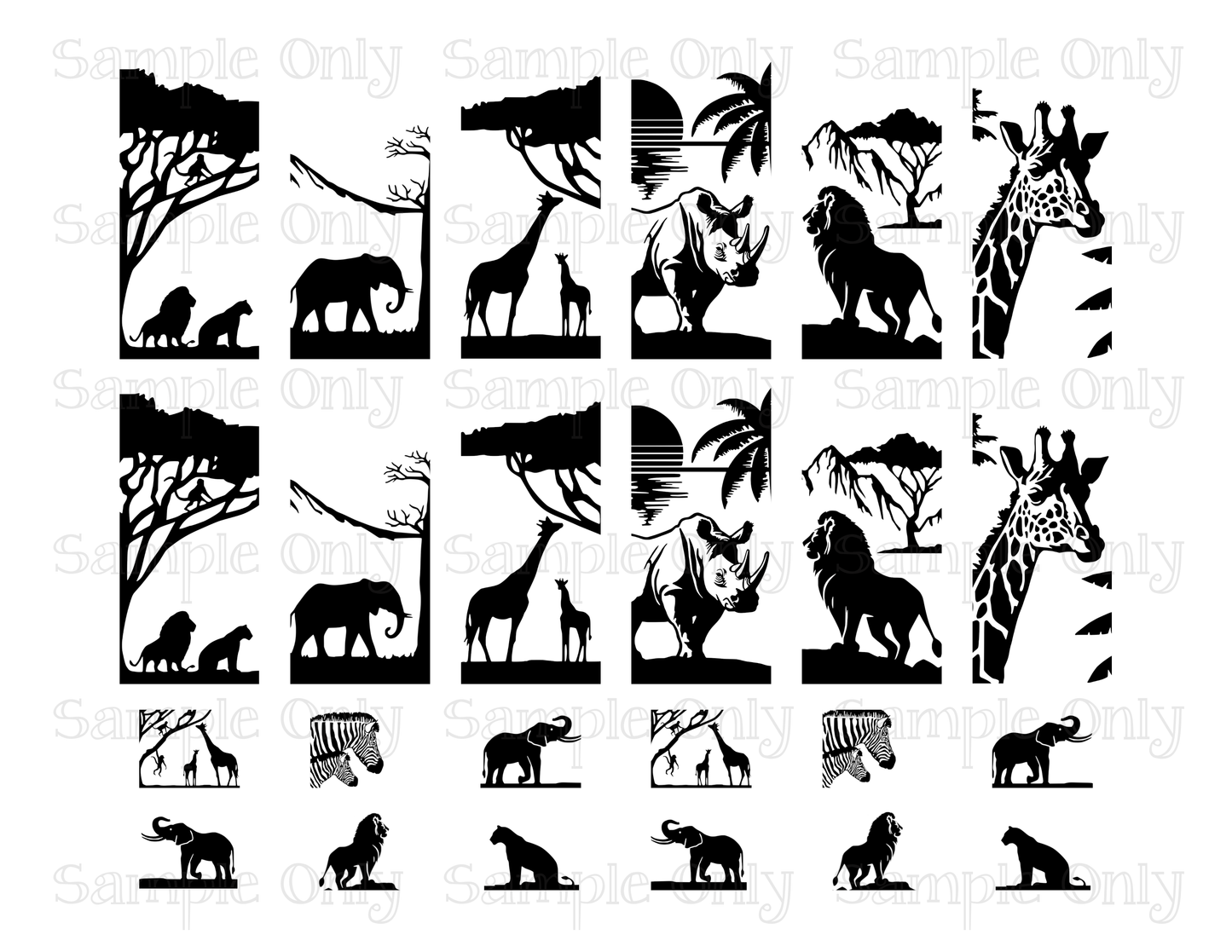 OJC X LLG African Safari Image For Polymer Clay Transfer Sheet DIGITAL OR PRINTED