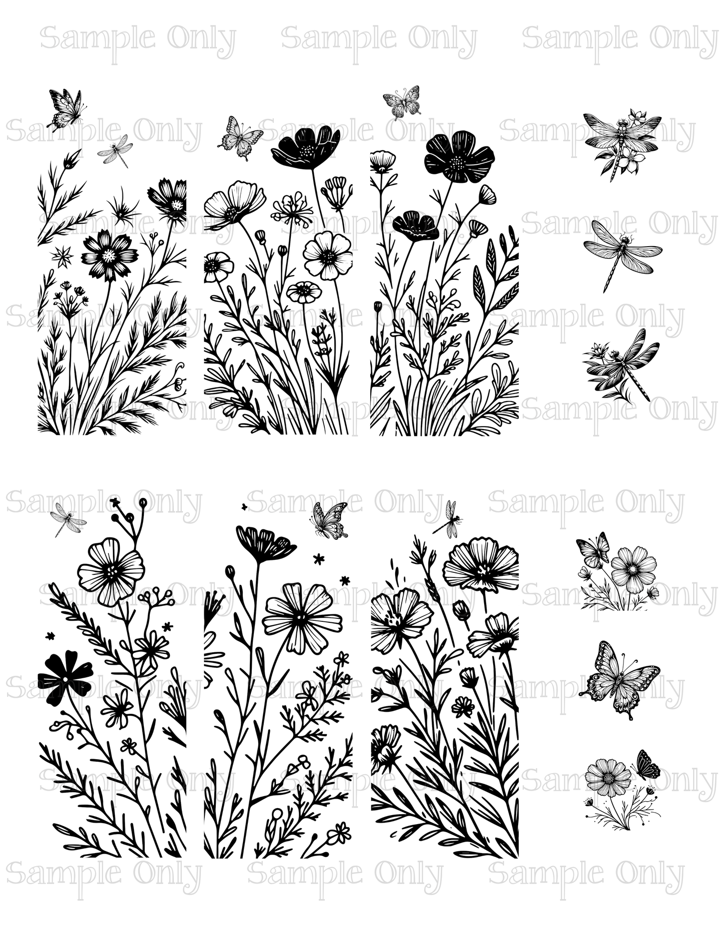 OJC X LLG Wildflowers Image For Polymer Clay Transfer Sheet DIGITAL OR PRINTED