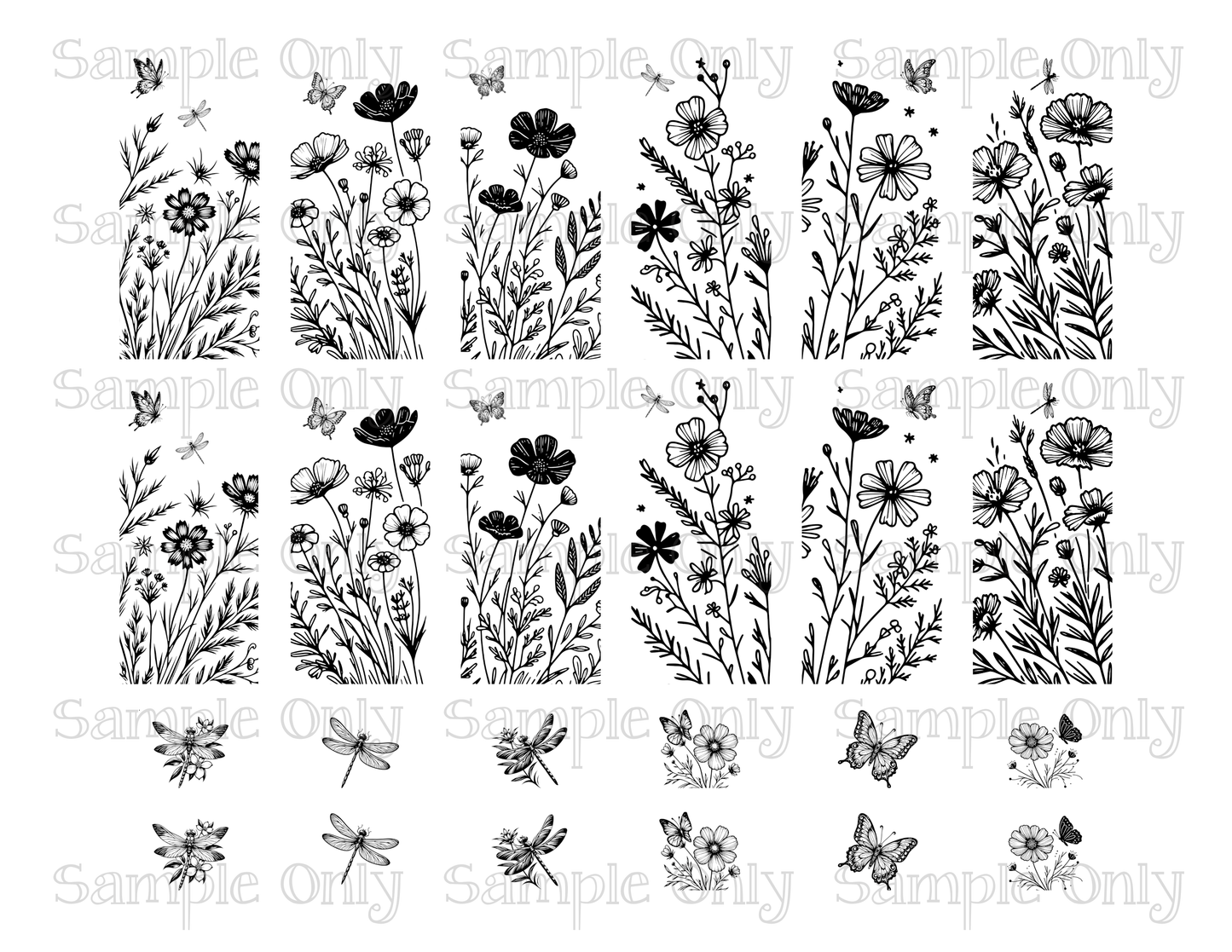 OJC X LLG Wildflowers Image For Polymer Clay Transfer Sheet DIGITAL OR PRINTED