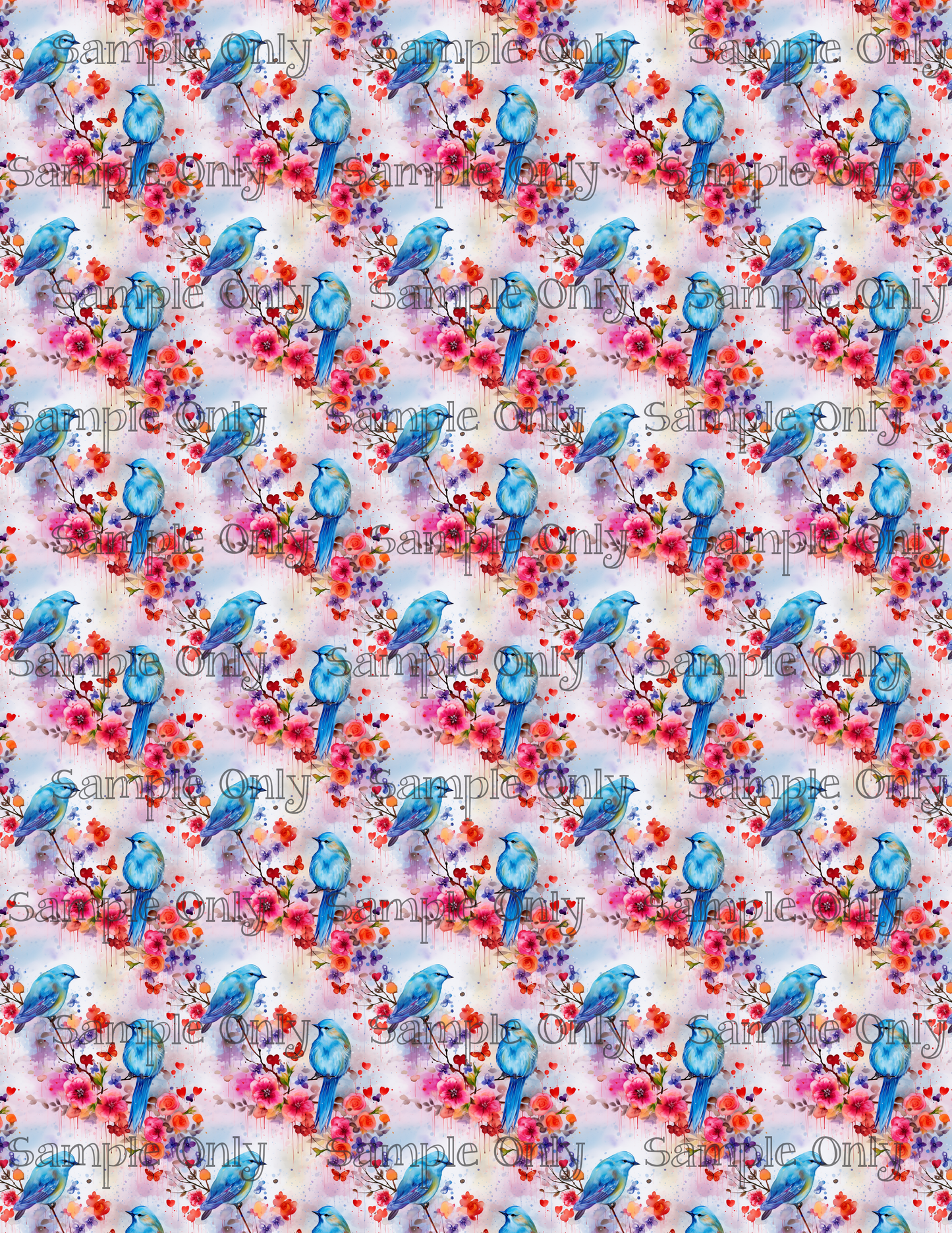 Lovebirds Pattern Image Sheet Set-03 For Polymer Clay Transfer Decal DIGITAL FILE OR PRINTED