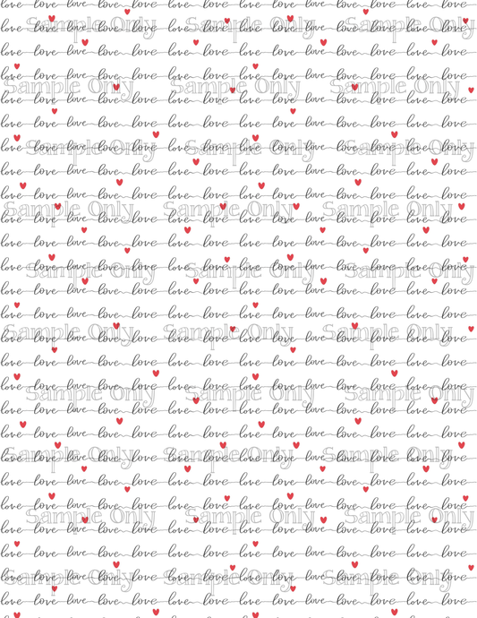 Valentine Love Script Pattern Image Sheet For Polymer Clay Transfer Decal DIGITAL FILE OR PRINTED