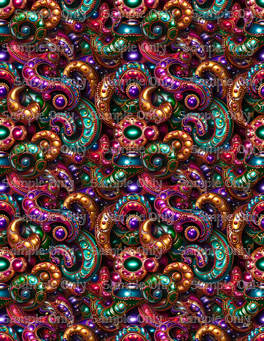 Fancy Mardi Gras Beads Set-02 Pattern Image Sheet For Polymer Clay Transfer Decal DIGITAL FILE OR PRINTED