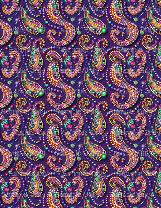 Fancy Mardi Gras Beads Set-05 Pattern Image Sheet For Polymer Clay Transfer Decal DIGITAL FILE OR PRINTED