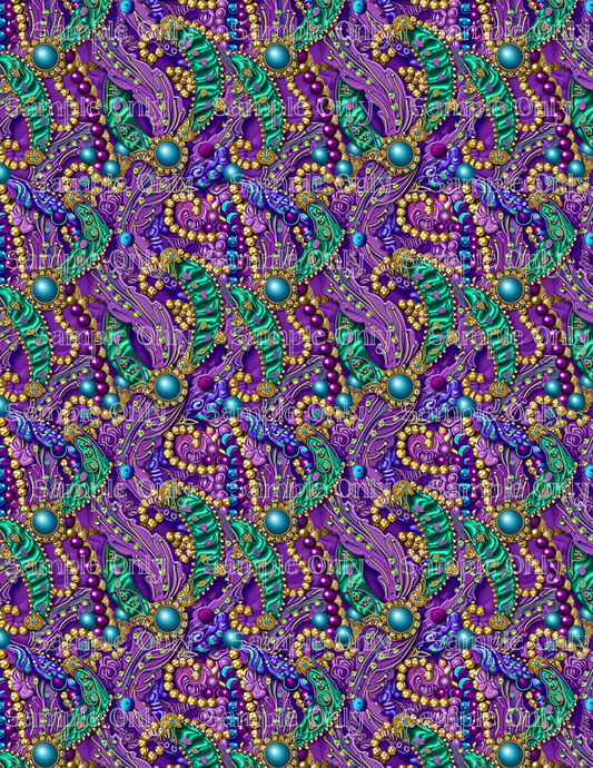 Fancy Mardi Gras Beads Set-08 Pattern Image Sheet For Polymer Clay Transfer Decal DIGITAL FILE OR PRINTED