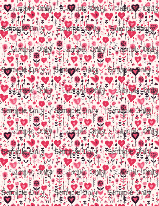 Mini Valentine Flowers Pattern Image Sheet For Polymer Clay Transfer Decal DIGITAL FILE OR PRINTED