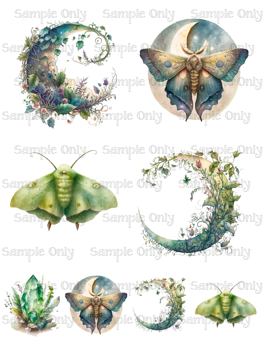 3.5 Inch Magical Moth Insects Set-01 Image Sheet For Polymer Clay Transfer Decal DIGITAL FILE OR PRINTED