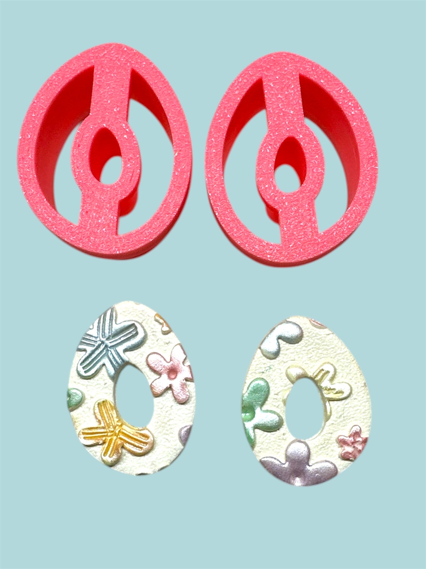 2pc Abstract Open Teardrop Polymer Clay Cutter 8 Sizes You Choose